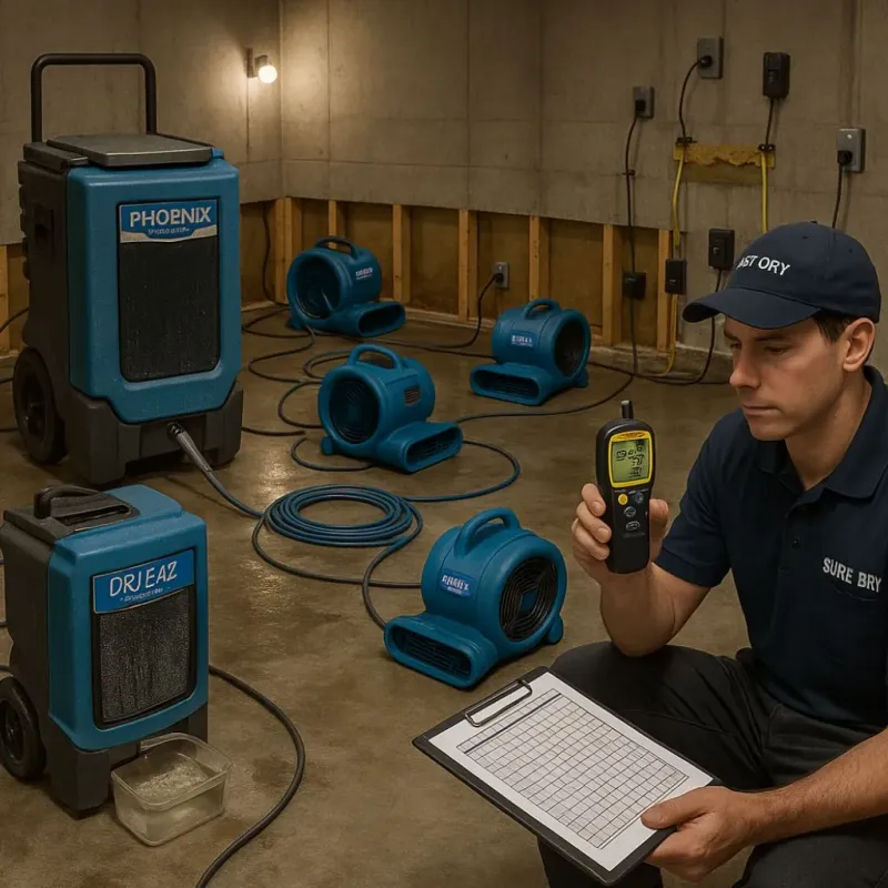 Structural Drying and Dehumidification process in Clay, CA